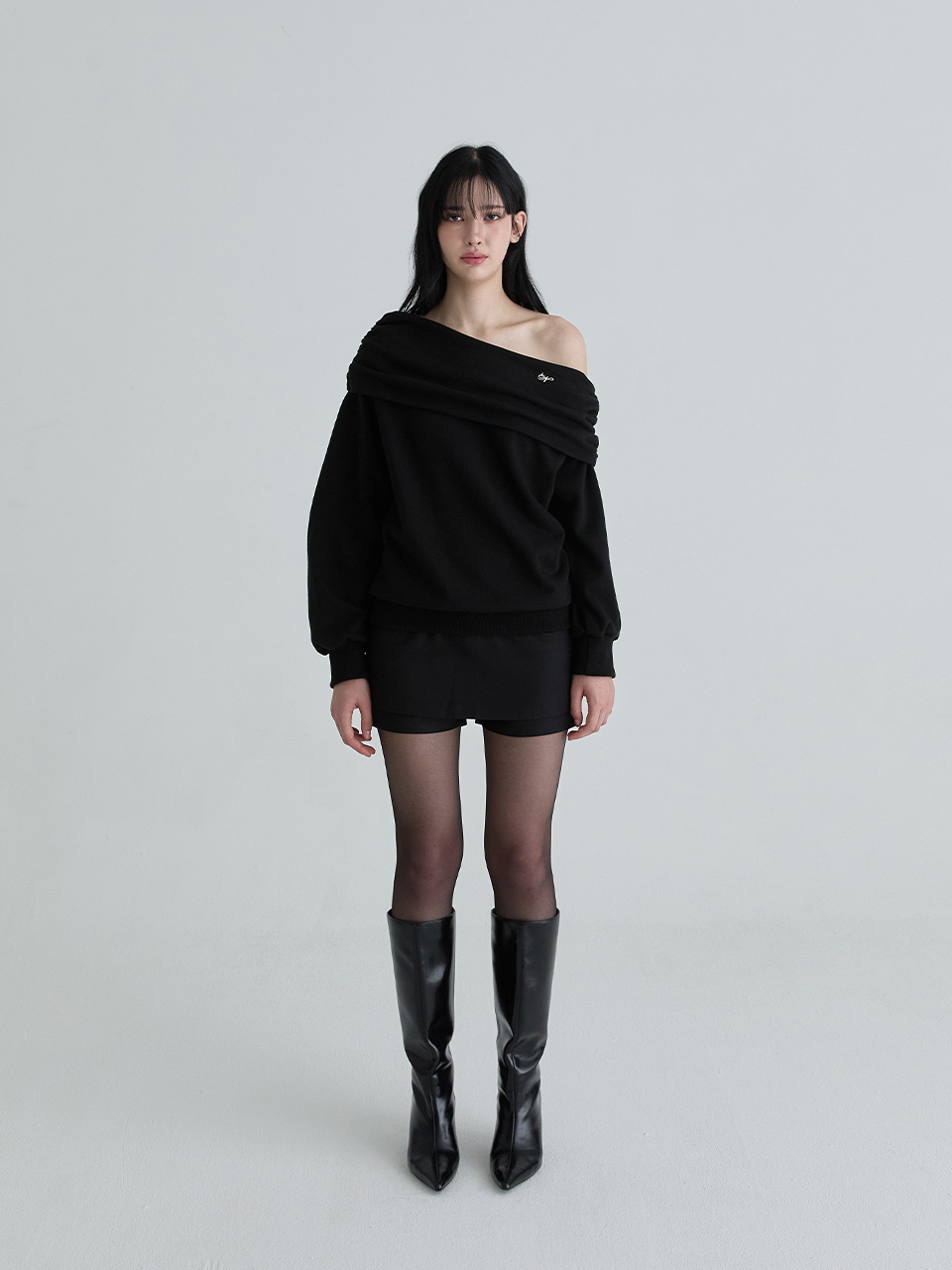 ドレープシンボルスウェットシャツ（ブラック） | Not your rose | HANA(ハナ) #5