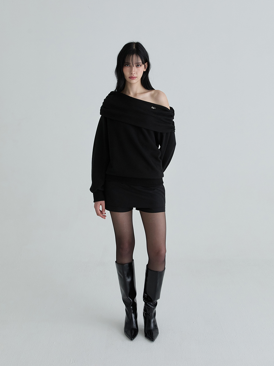 ドレープシンボルスウェットシャツ（ブラック） | Not your rose | HANA(ハナ) #3