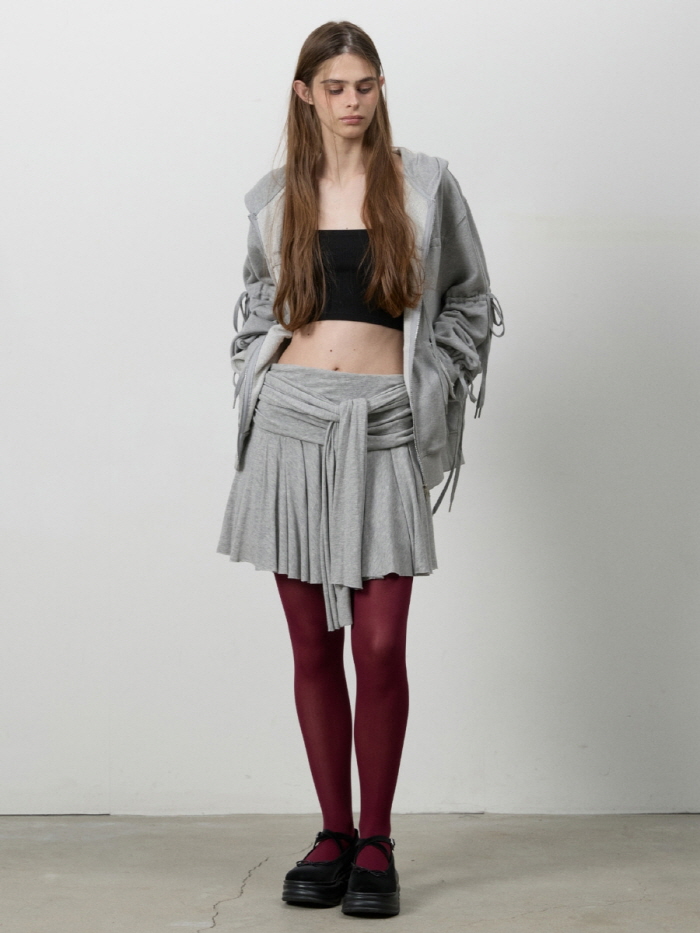 リボンノットミニスカート（M.グレー） | THREE TO EIGHTY | HANA(ハナ) #9