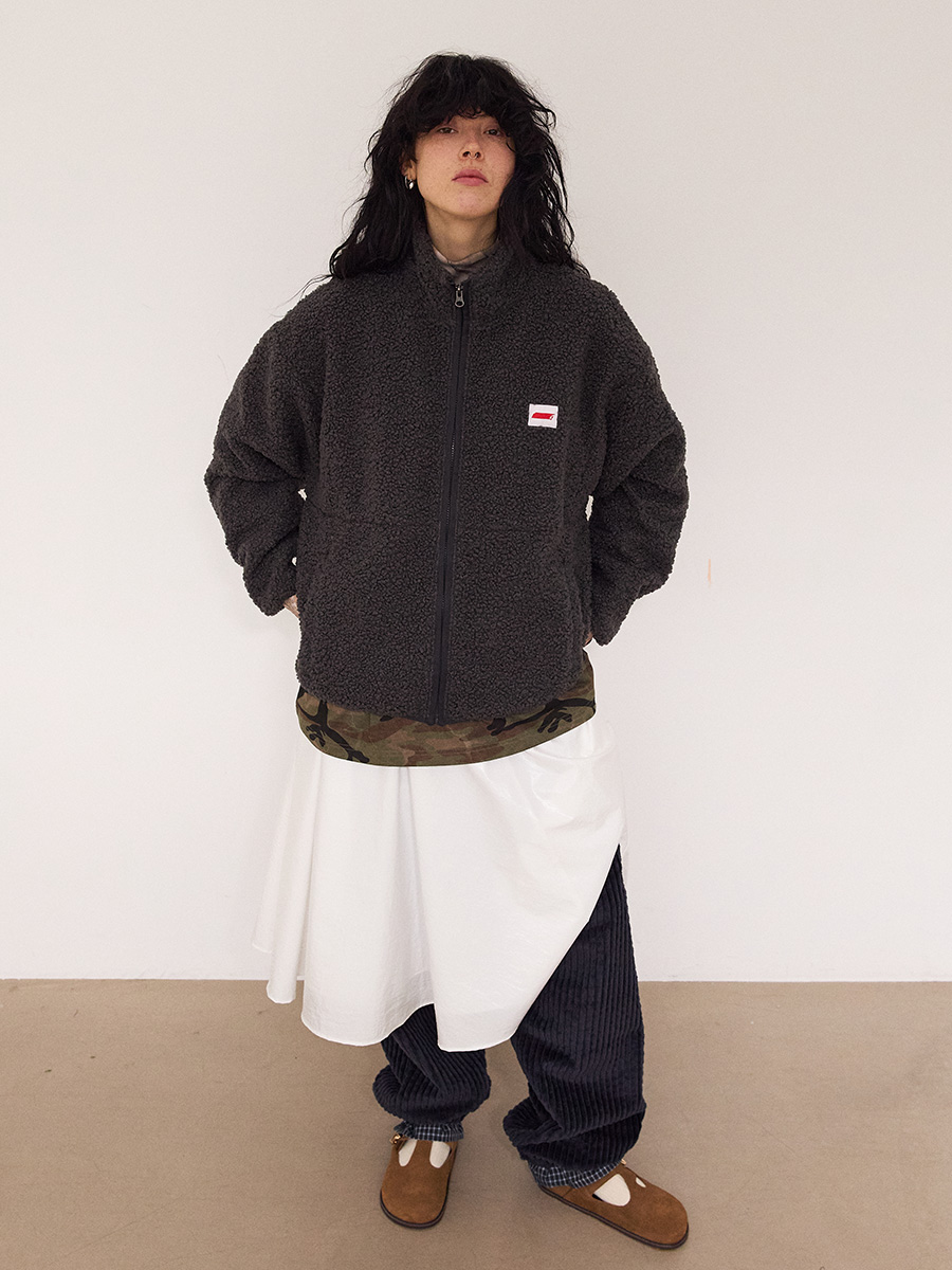 NEWシンボルフリースジップアップジャケット_チャコール | XOXOGOODBOY | HANA(ハナ) #3