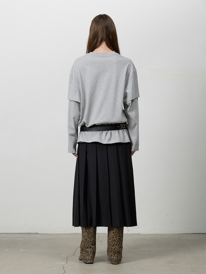 カットヘムベルトプリーツスカート（ブラック） | THREE TO EIGHTY | HANA(ハナ) #9