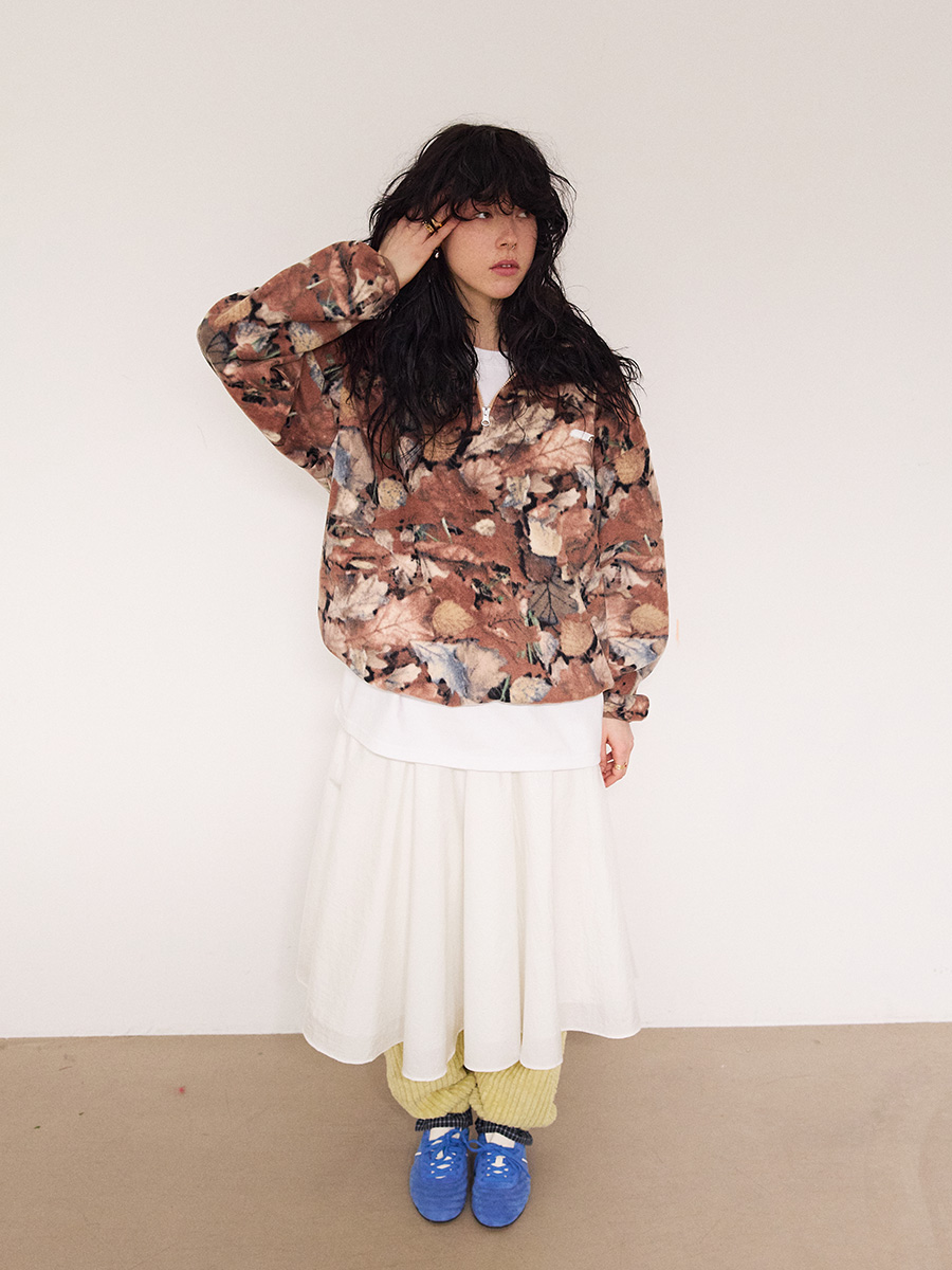 リーフ フリース ハーフジップアップ_ブラウン | XOXOGOODBOY | HANA(ハナ) #7