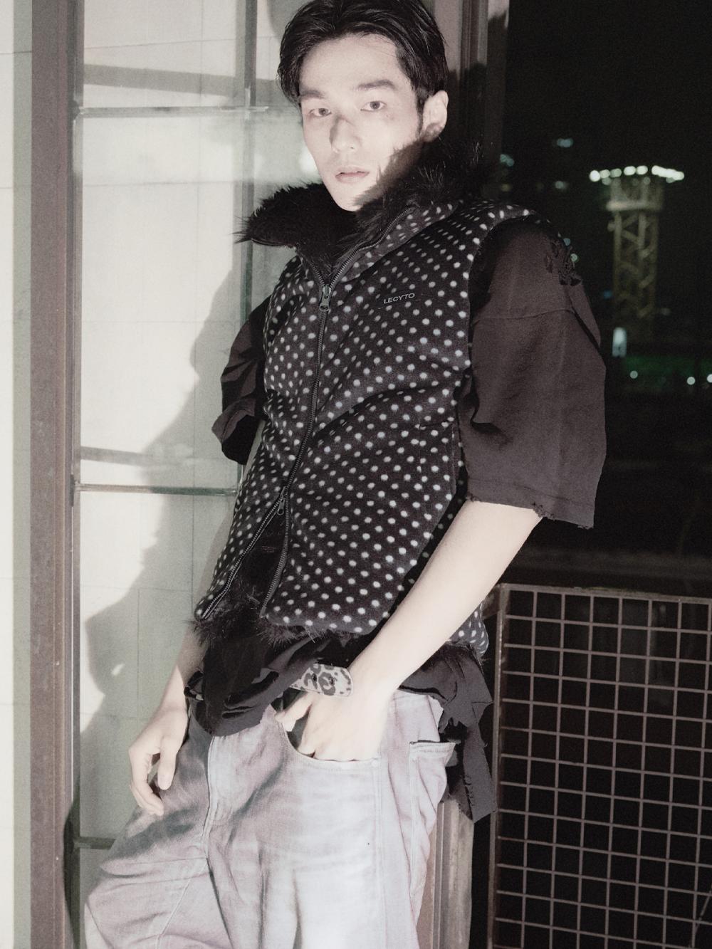 ヘイズ リバーシブルドットファーベスト_[ブラック] | LECYTO | HANA(ハナ) #9