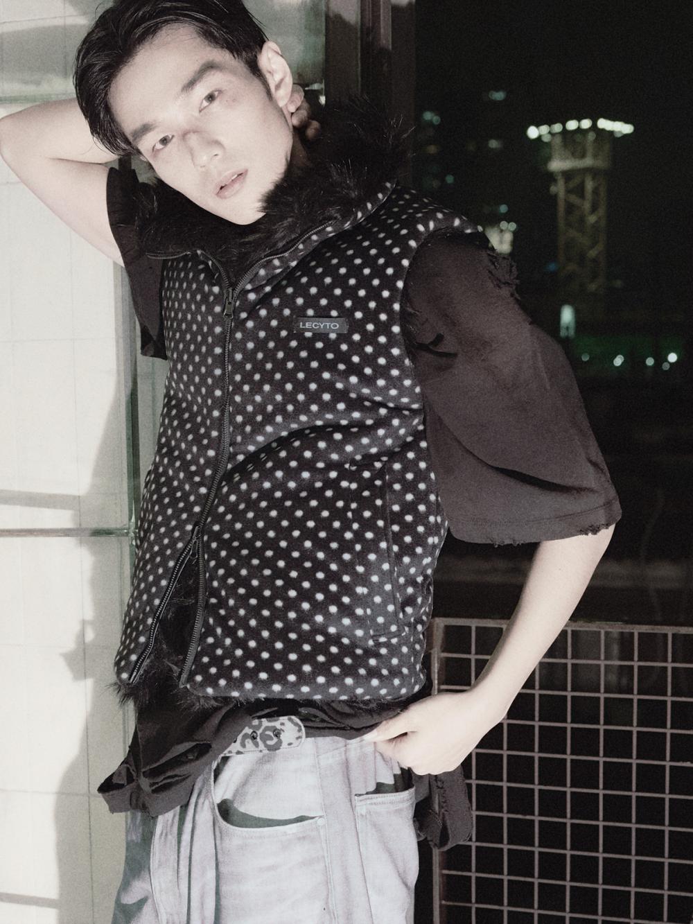 ヘイズ リバーシブルドットファーベスト_[ブラック] | LECYTO | HANA(ハナ) #10