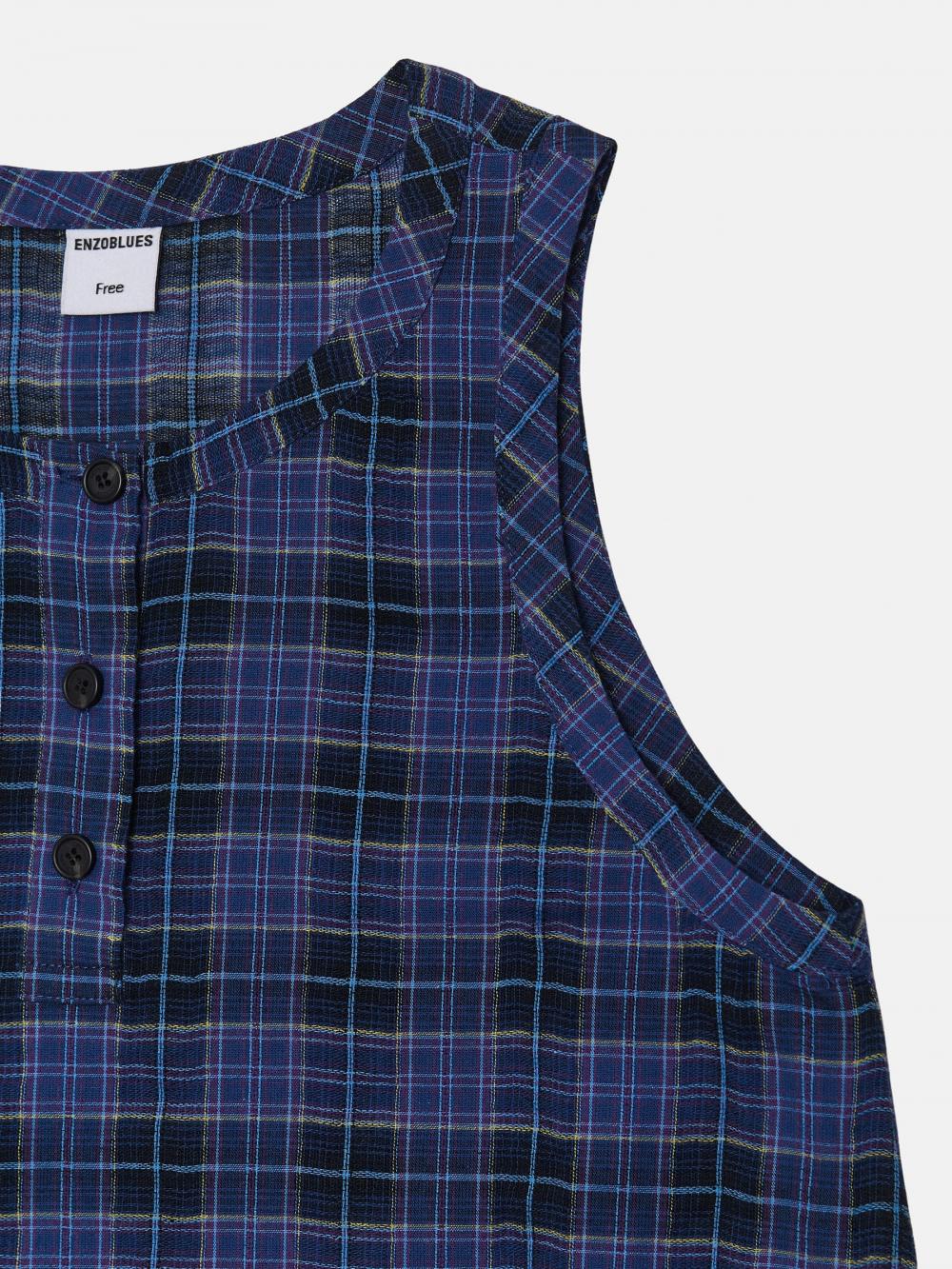 コットンタータンチェックロングドレス（ブルー） | ENZO BLUES | HANA(ハナ) #16