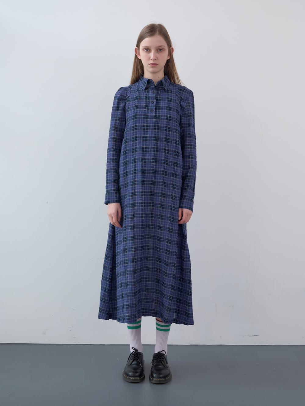 コットンタータンチェックロングドレス（ブルー） | ENZO BLUES | HANA(ハナ) #8