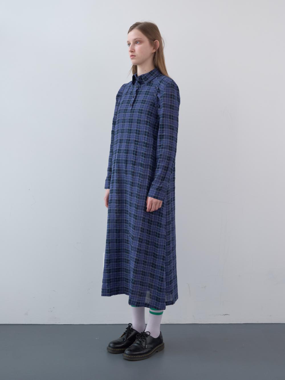 コットンタータンチェックロングドレス（ブルー） | ENZO BLUES | HANA(ハナ) #9