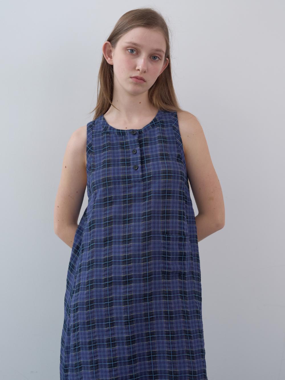 コットンタータンチェックロングドレス（ブルー） | ENZO BLUES | HANA(ハナ) #11