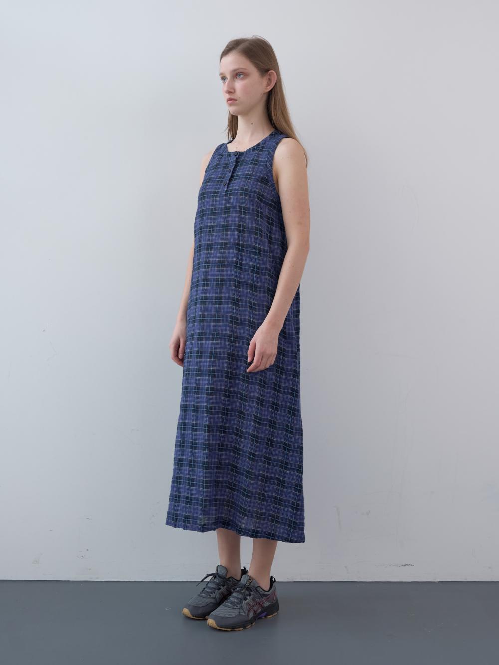 コットンタータンチェックロングドレス（ブルー） | ENZO BLUES | HANA(ハナ) #2