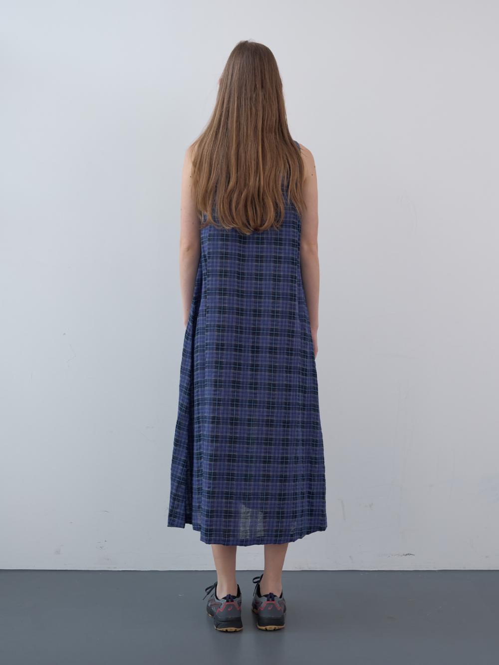コットンタータンチェックロングドレス（ブルー） | ENZO BLUES | HANA(ハナ) #3