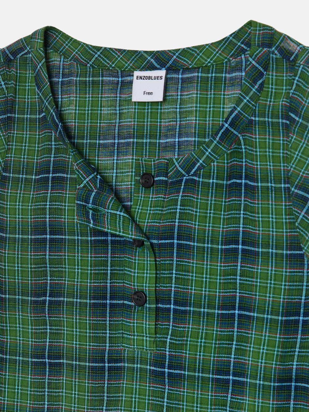 コットンタータンチェックロングドレス（グリーン） | ENZO BLUES | HANA(ハナ) #13