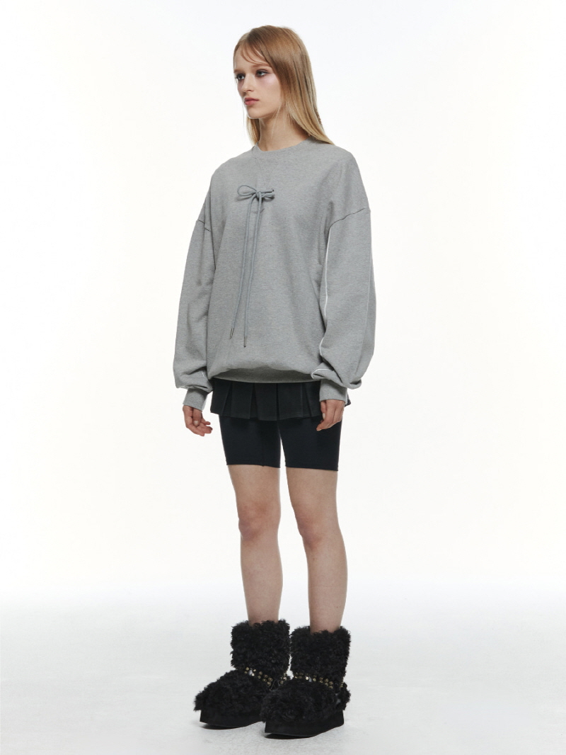 リボンオーバーフィット スウェットシャツ (M.グレー) | THREE TO EIGHTY | HANA(ハナ) #8