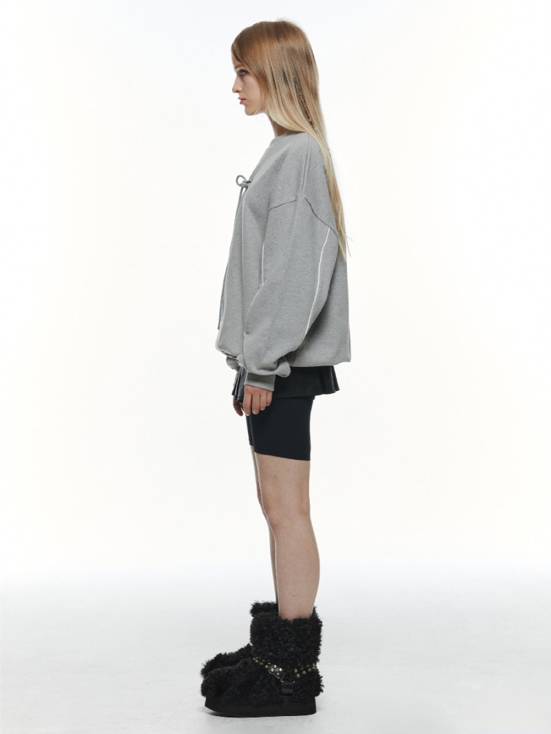 リボンオーバーフィット スウェットシャツ (M.グレー) | THREE TO EIGHTY | HANA(ハナ) #9