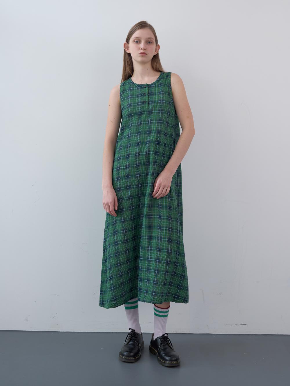 コットンタータンチェックロングドレス（グリーン） | ENZO BLUES | HANA(ハナ) #4