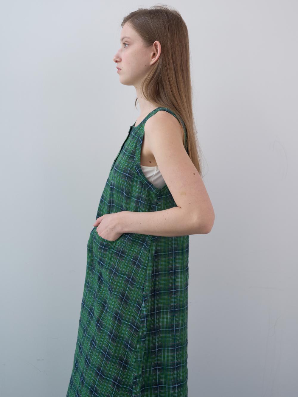 コットンタータンチェックロングドレス（グリーン） | ENZO BLUES | HANA(ハナ) #10