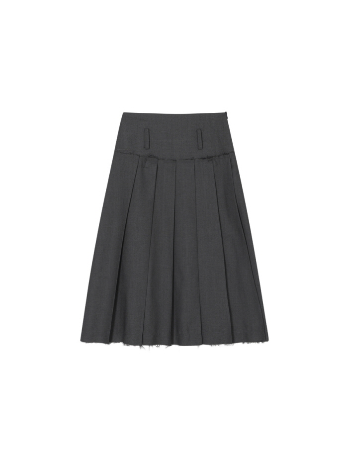 カットヘムベルトプリーツスカート（チャコール） | THREE TO EIGHTY | HANA(ハナ) #2
