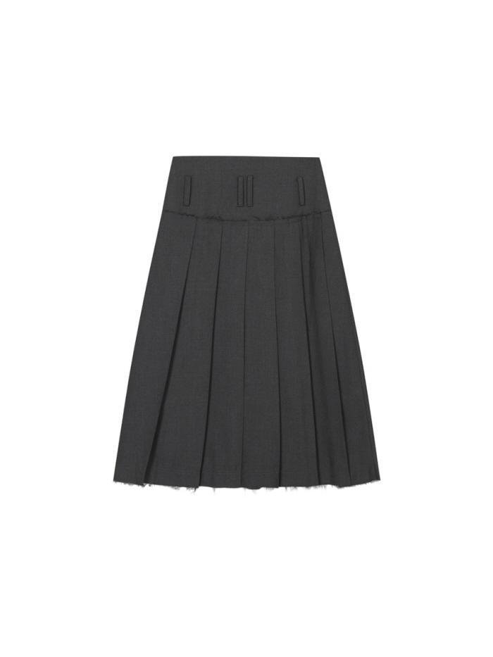 カットヘムベルトプリーツスカート（チャコール） | THREE TO EIGHTY | HANA(ハナ) #3