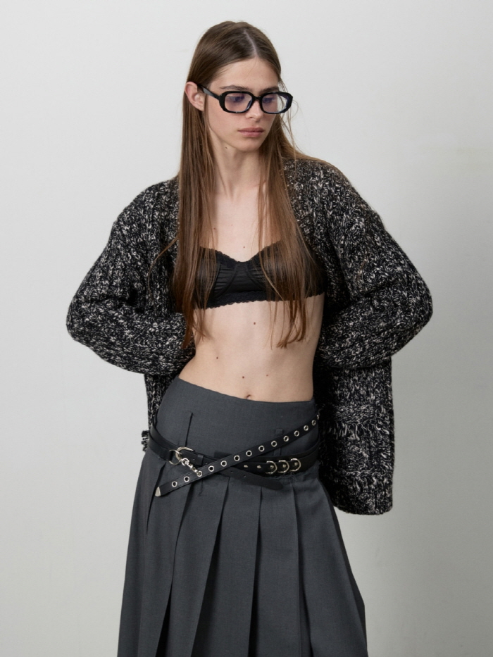 カットヘムベルトプリーツスカート（チャコール） | THREE TO EIGHTY | HANA(ハナ) #12