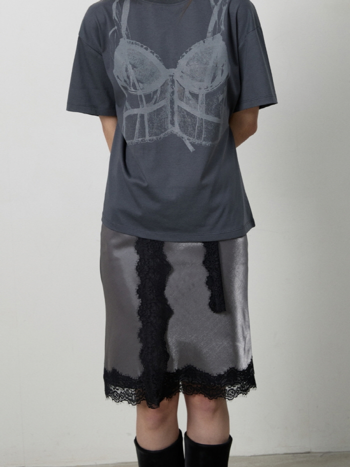 レースミディスカート（チャコール） | THREE TO EIGHTY | HANA(ハナ) #12