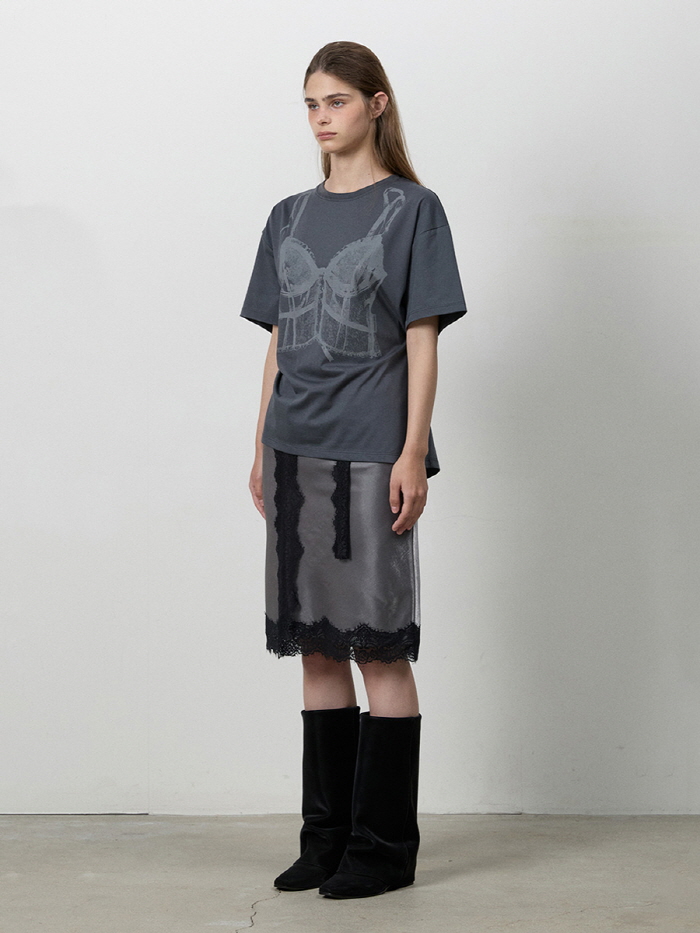 レースミディスカート（チャコール） | THREE TO EIGHTY | HANA(ハナ) #8