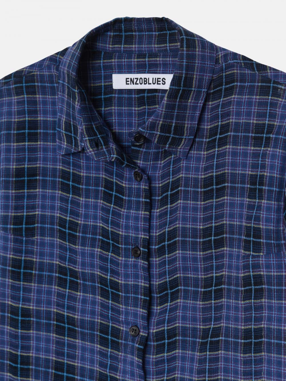 コットンタータンチェックシャツ（ブルー） | ENZO BLUES | HANA(ハナ) #15