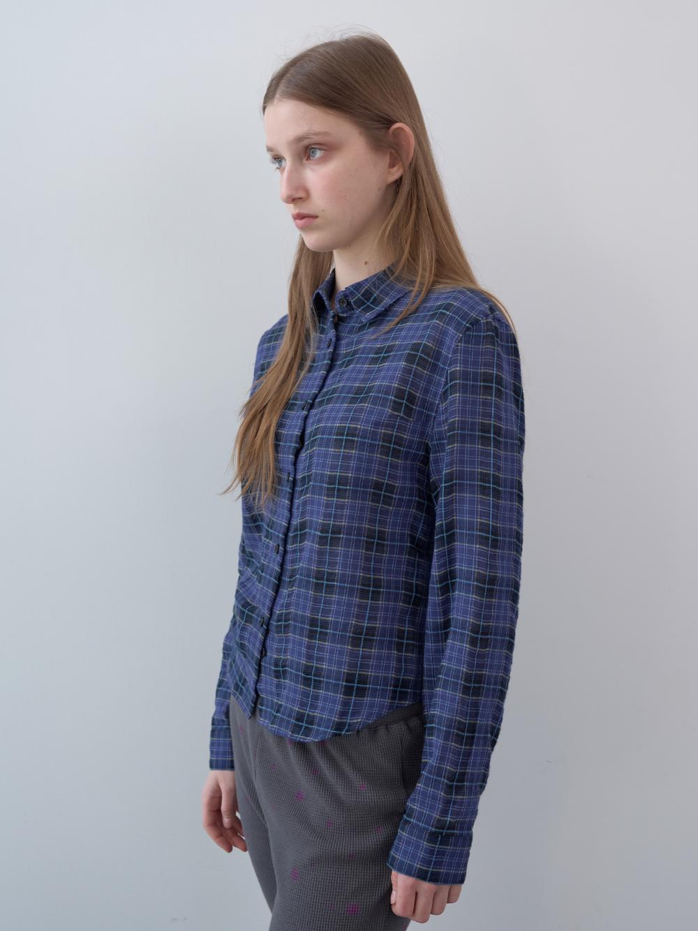 コットンタータンチェックシャツ（ブルー） | ENZO BLUES | HANA(ハナ) #3