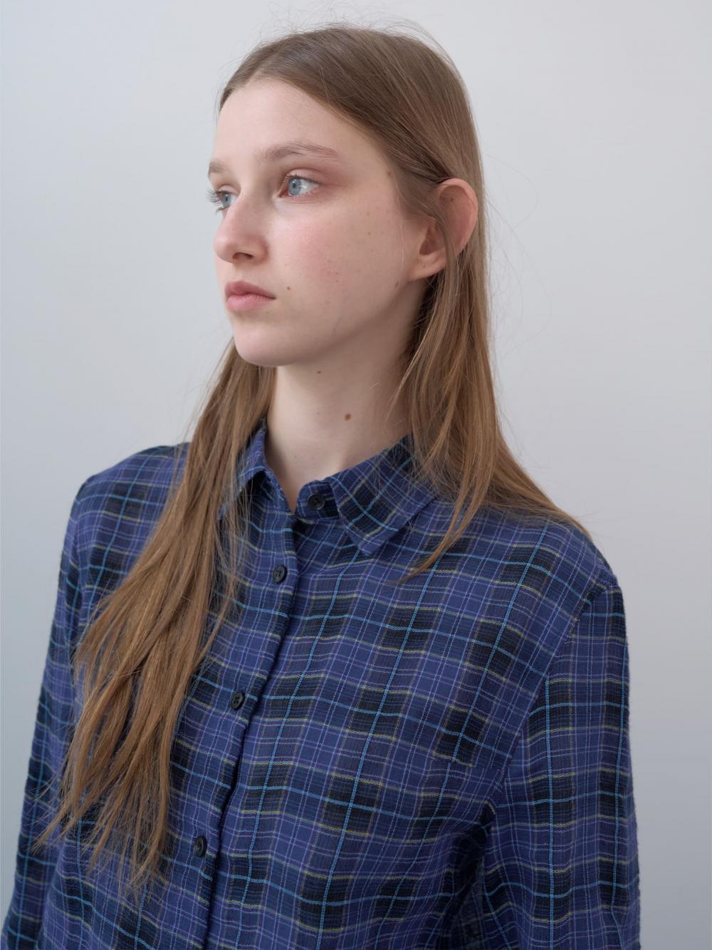 コットンタータンチェックシャツ（ブルー） | ENZO BLUES | HANA(ハナ) #4