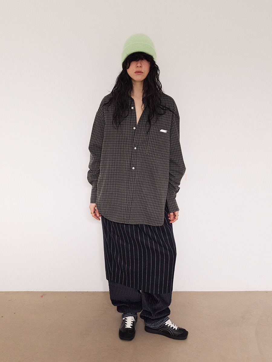 オーバーサイズ New Symbol チェックシャツ_チャコール | XOXOGOODBOY | HANA(ハナ) #3