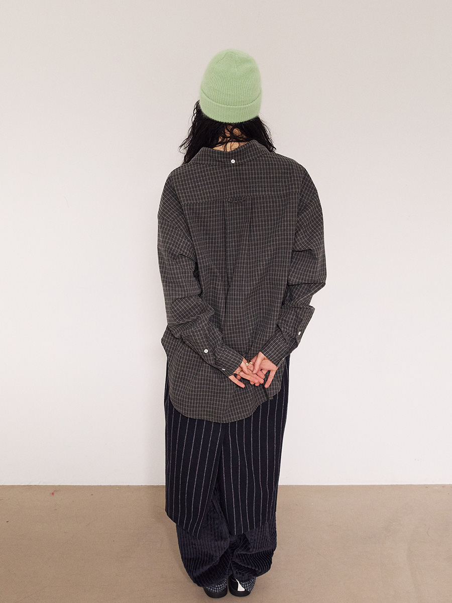 オーバーサイズ New Symbol チェックシャツ_チャコール | XOXOGOODBOY | HANA(ハナ) #5