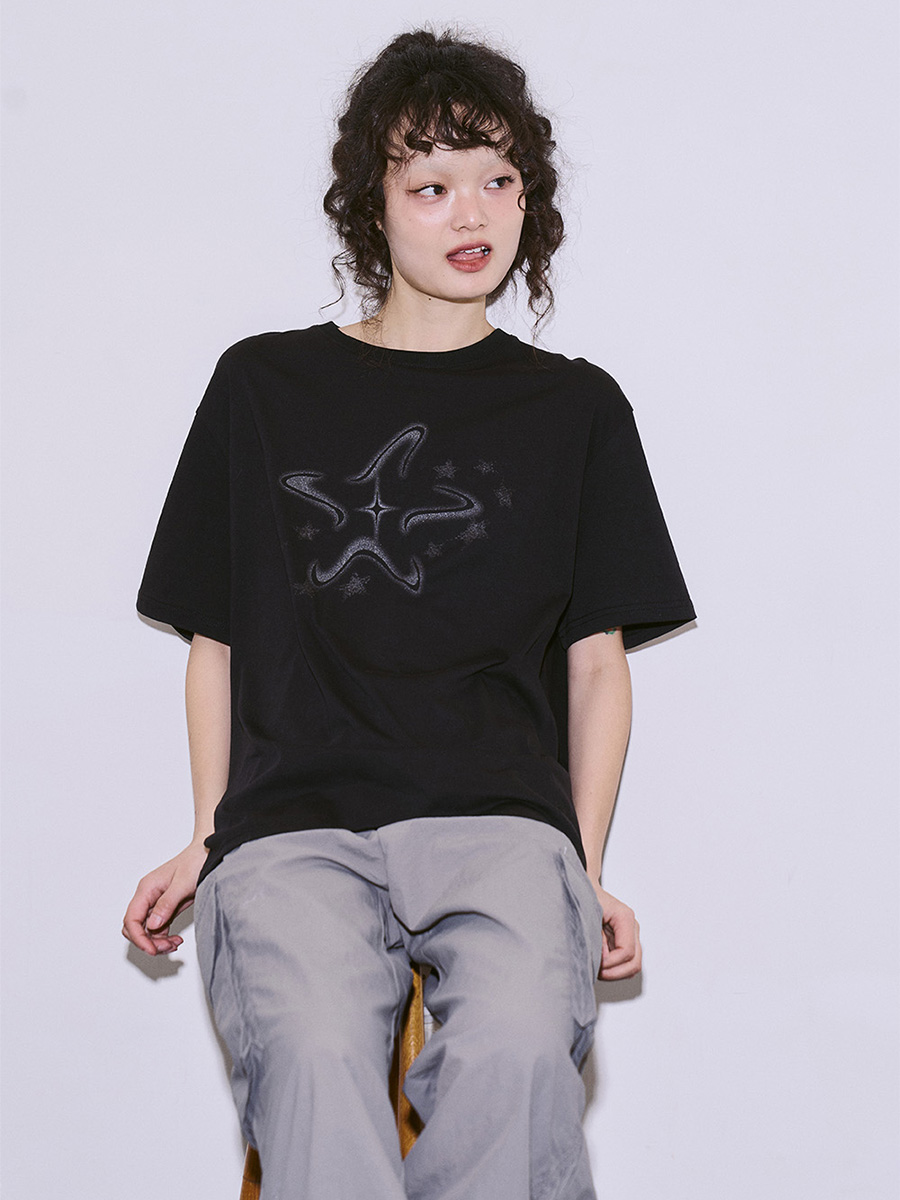 ミルキーウェイオーバーフィットTシャツ_ブラック | ILLIGO | HANA(ハナ) #9