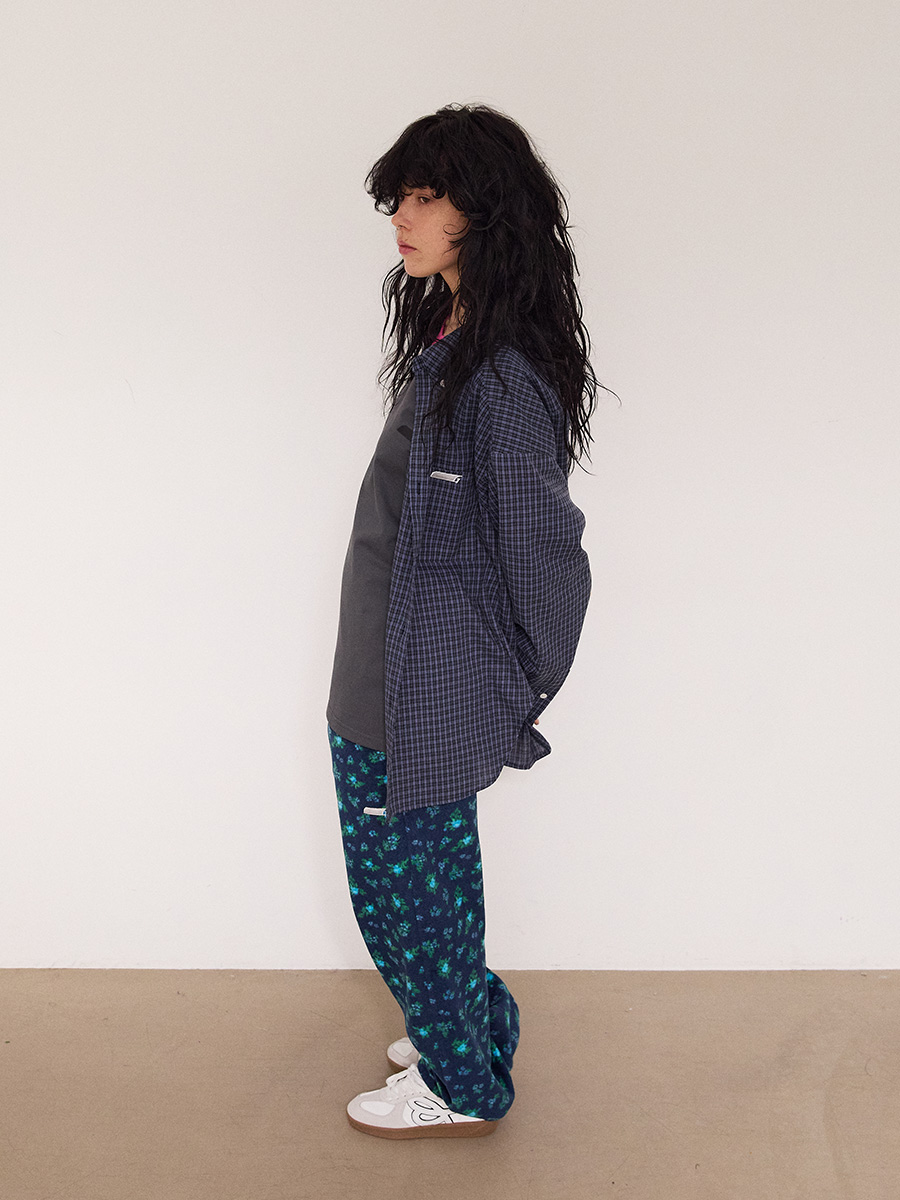 オーバーサイズ New Symbol チェックシャツ_ブルー | XOXOGOODBOY | HANA(ハナ) #4