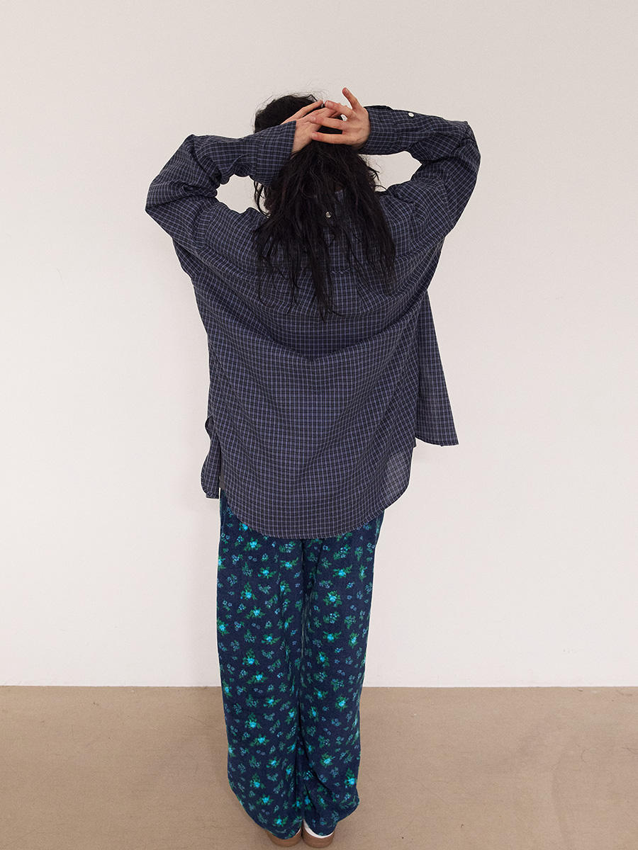 オーバーサイズ New Symbol チェックシャツ_ブルー | XOXOGOODBOY | HANA(ハナ) #5