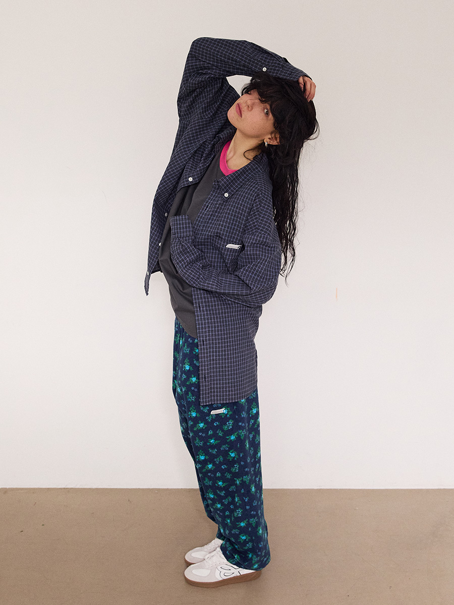 オーバーサイズ New Symbol チェックシャツ_ブルー | XOXOGOODBOY | HANA(ハナ) #6