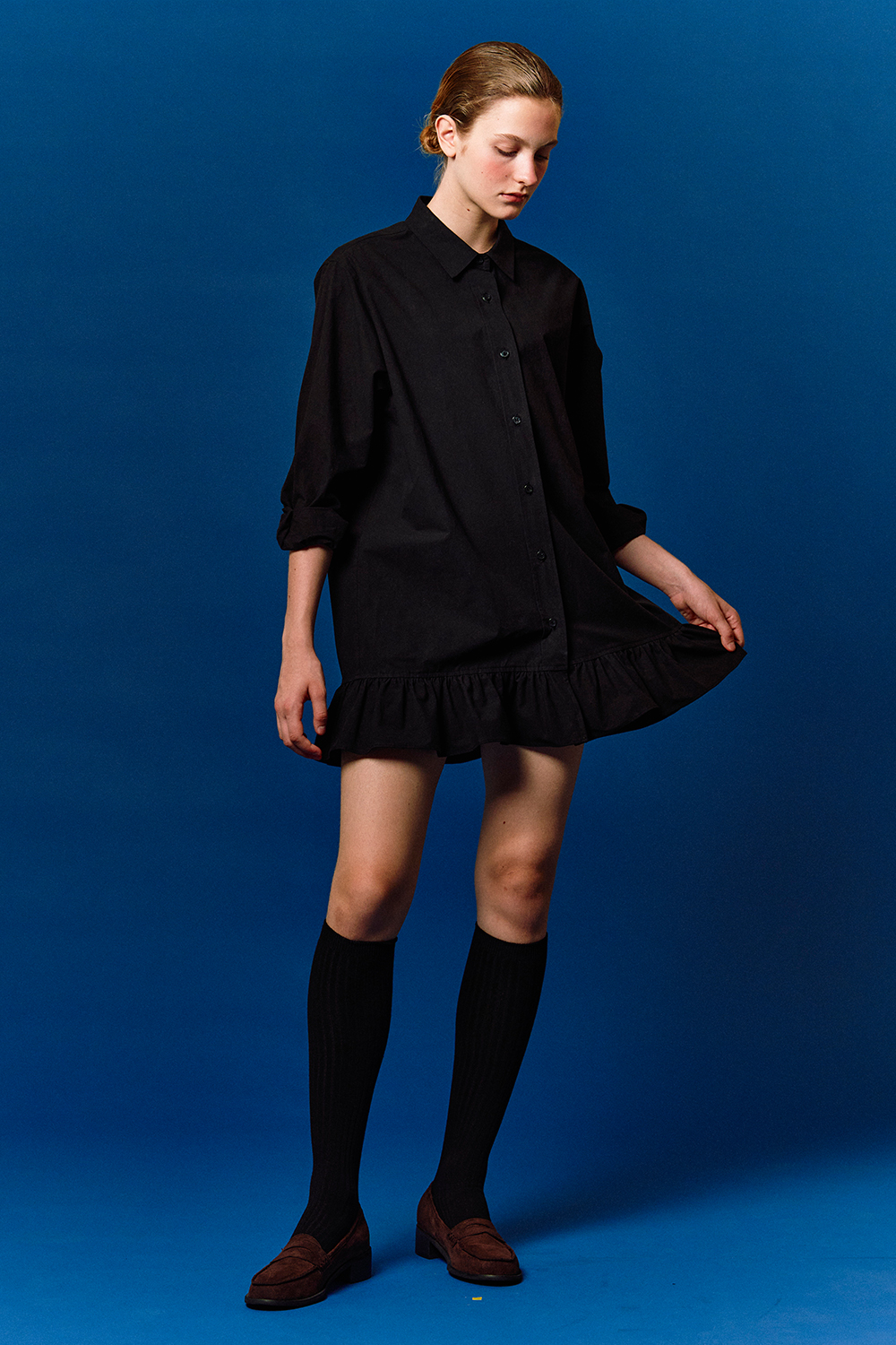 フリルミニシャツドレス（ブラック） | PHILOCALY | HANA(ハナ) #10