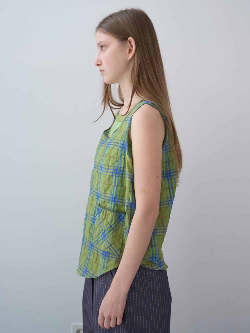 シャーリングポケットスリーブレストップ（グリーン） | ENZO BLUES | HANA(ハナ) #11