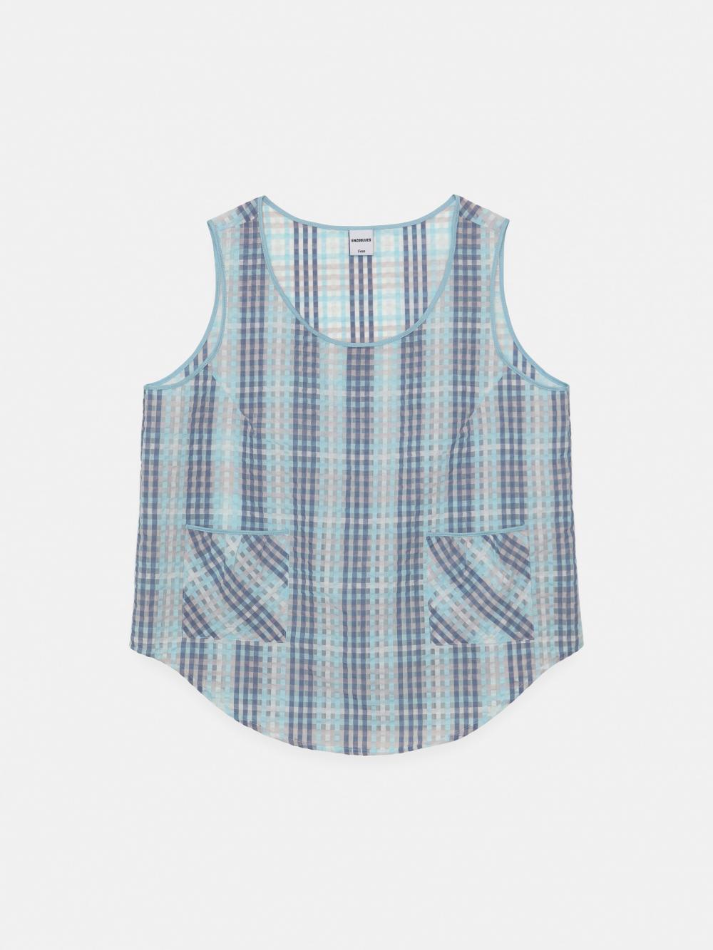 シャーリングポケットスリーブレストップ（スカイ） | ENZO BLUES | HANA(ハナ) #11