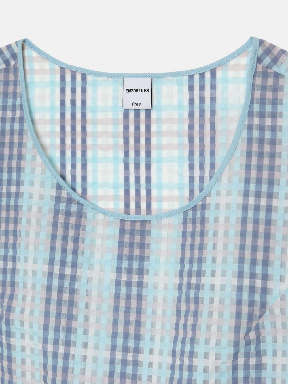 シャーリングポケットスリーブレストップ（スカイ） | ENZO BLUES | HANA(ハナ) #13