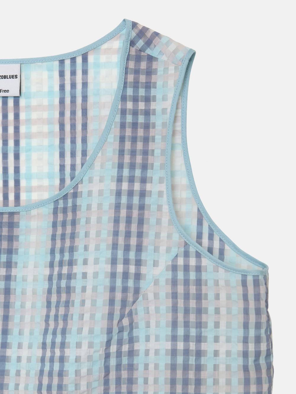 シャーリングポケットスリーブレストップ（スカイ） | ENZO BLUES | HANA(ハナ) #14