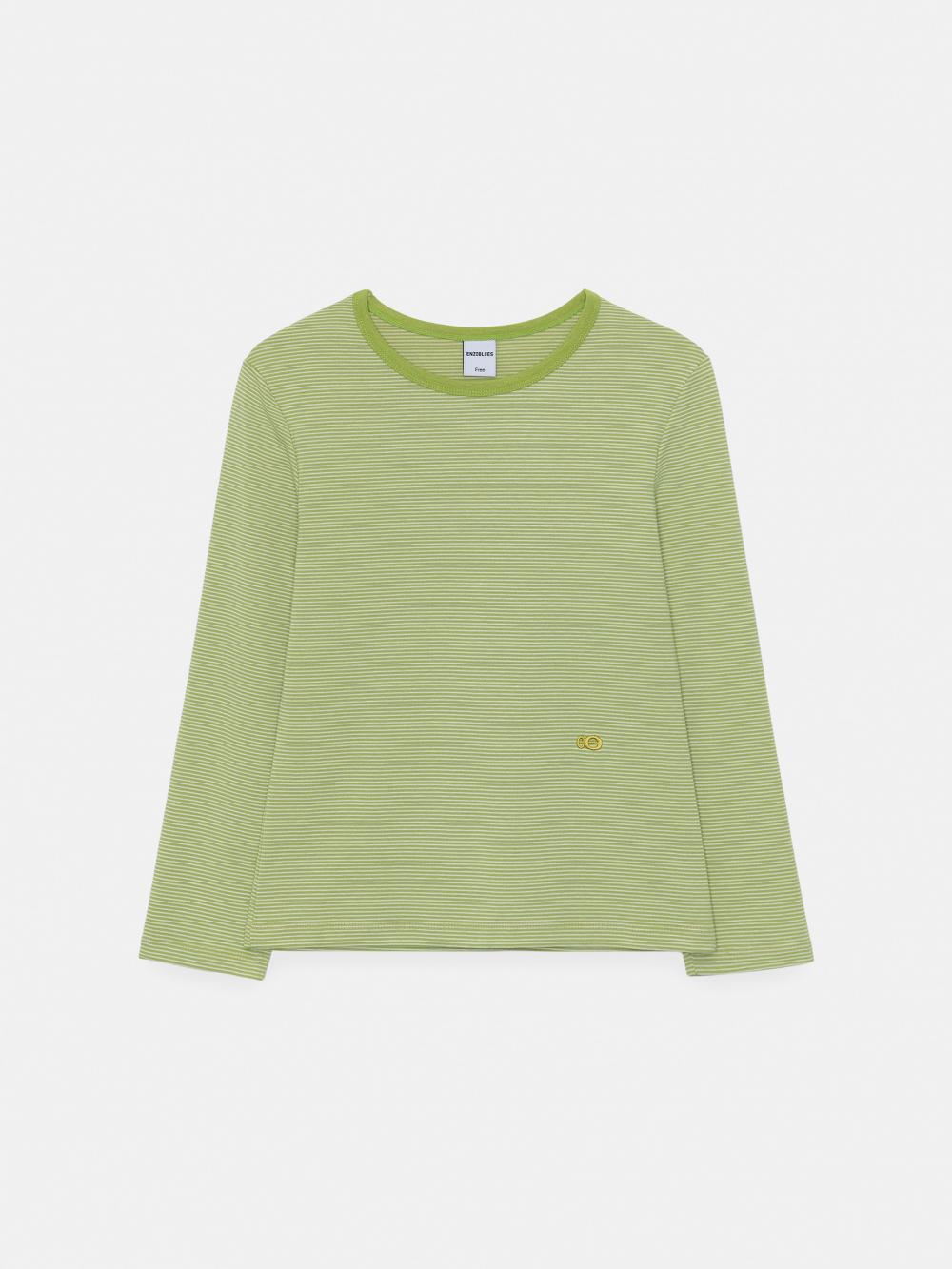 ストライプ七分袖シャツ（グリーン） | ENZO BLUES | HANA(ハナ) #12