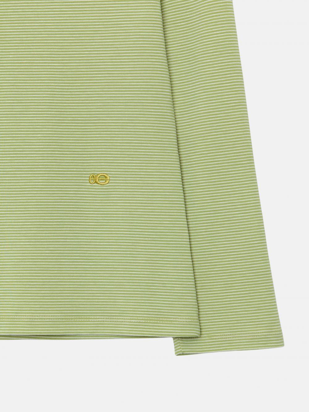 ストライプ七分袖シャツ（グリーン） | ENZO BLUES | HANA(ハナ) #15