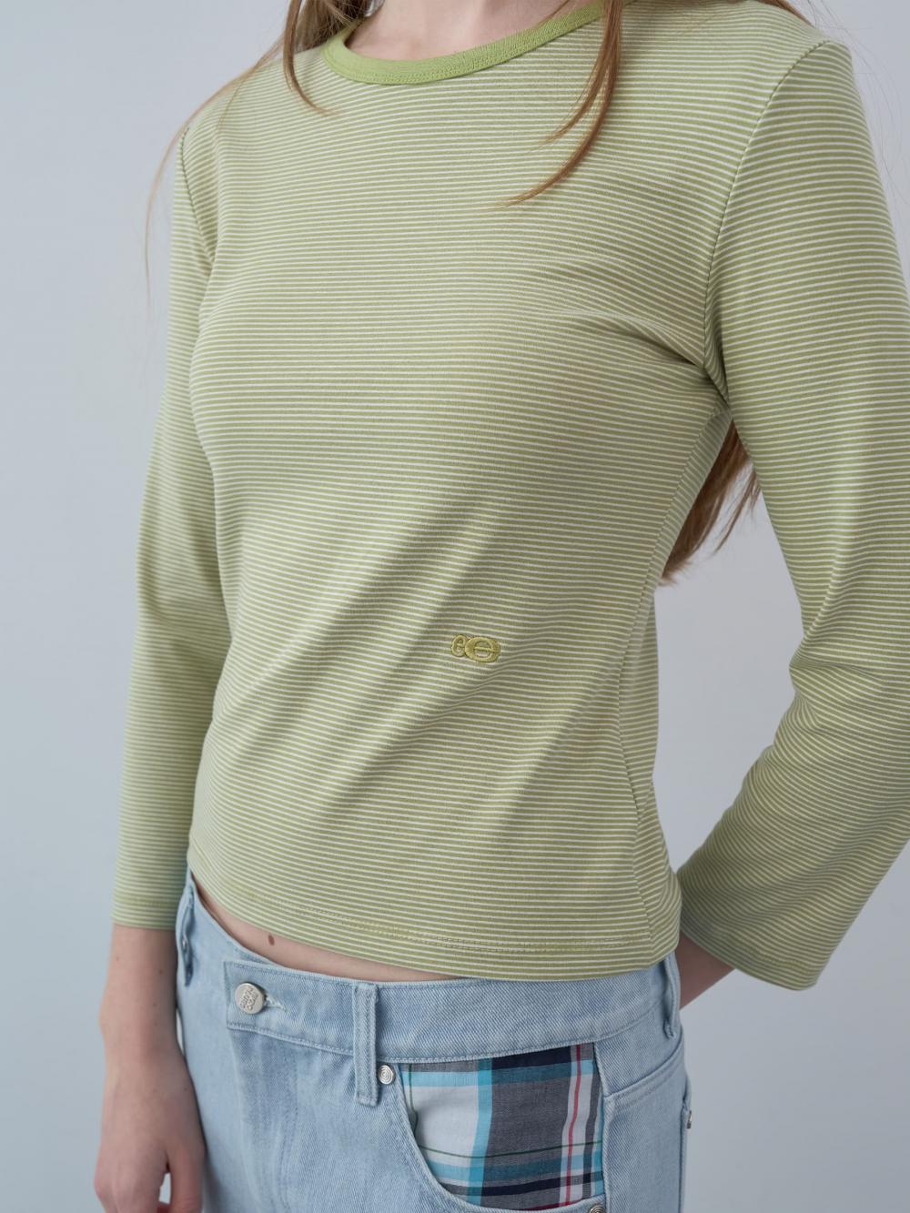 ストライプ七分袖シャツ（グリーン） | ENZO BLUES | HANA(ハナ) #3