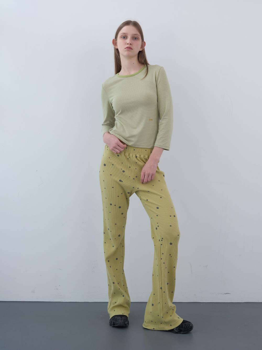 ストライプ七分袖シャツ（グリーン） | ENZO BLUES | HANA(ハナ) #9