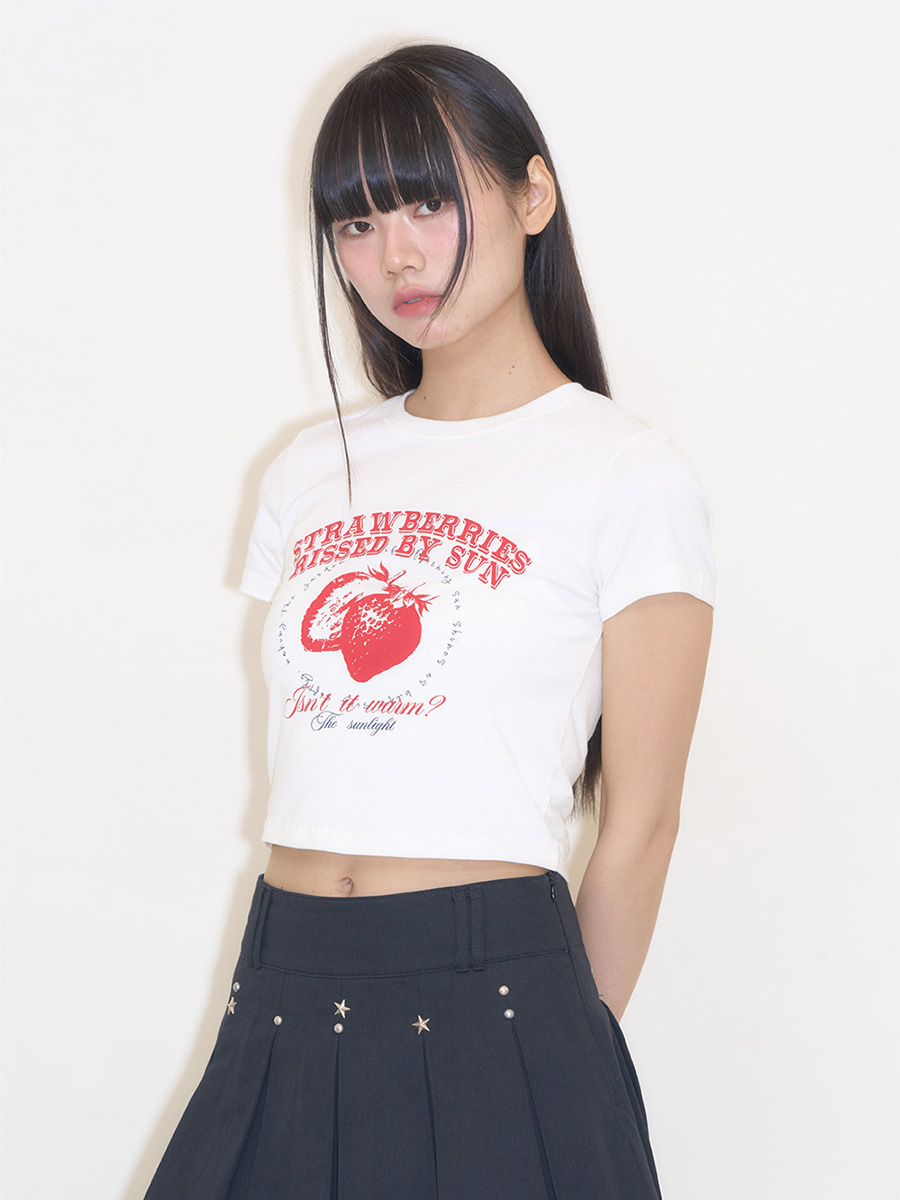 ストロベリーフィッティッドTシャツ_ホワイト | ILLIGO | HANA(ハナ) #15