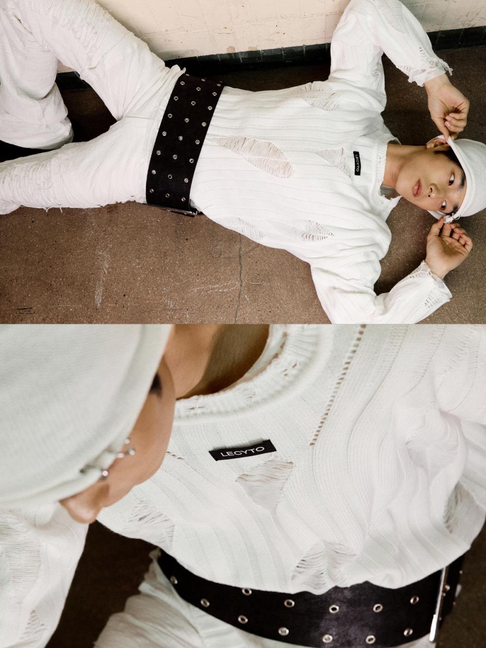 ピアス スラウチ ビーニー_[ホワイト] | LECYTO | HANA(ハナ) #7