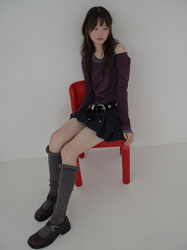 レイヤードカットアウトTシャツ（パープル） | Margarin Fingers | HANA(ハナ) #2
