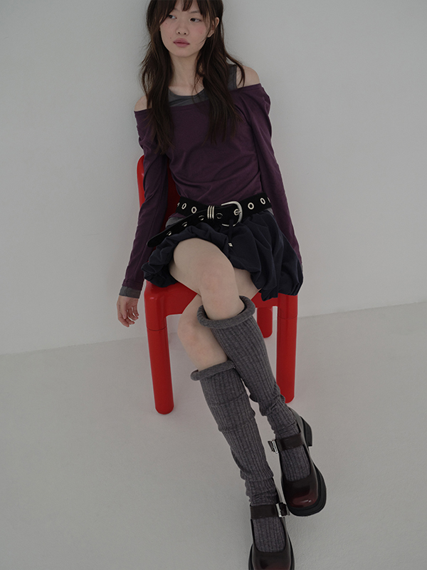 レイヤードカットアウトTシャツ（パープル） | Margarin Fingers | HANA(ハナ) #3