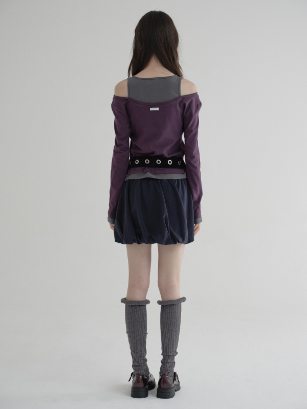 レイヤードカットアウトTシャツ（パープル） | Margarin Fingers | HANA(ハナ) #7