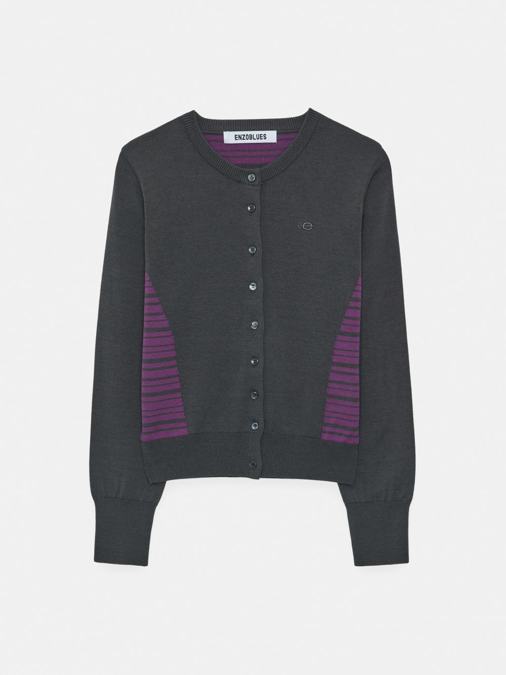 ストライプパネルカーディガン（チャコール） | ENZO BLUES | HANA(ハナ) #13