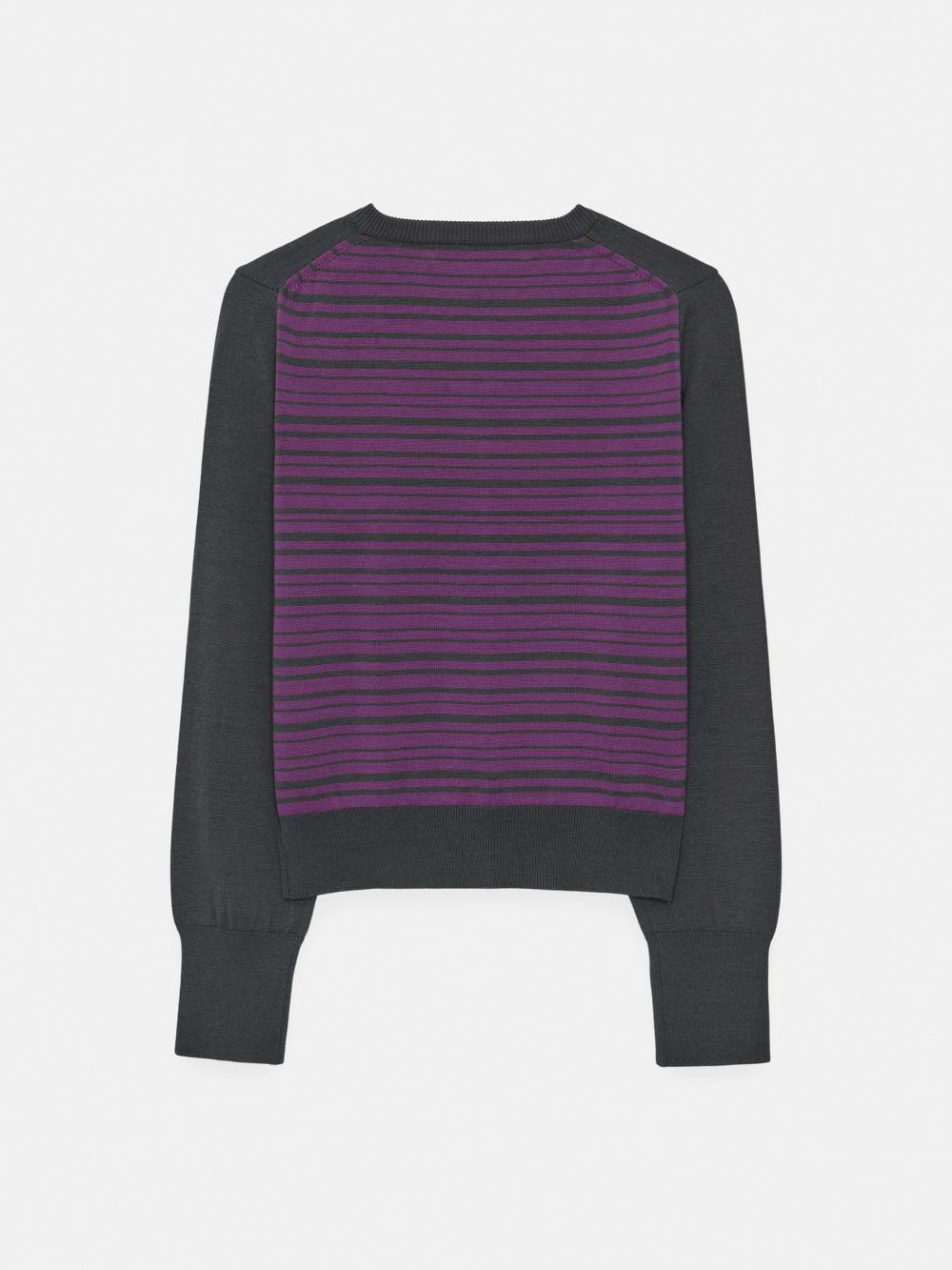 ストライプパネルカーディガン（チャコール） | ENZO BLUES | HANA(ハナ) #14