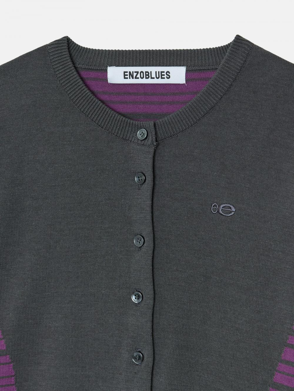ストライプパネルカーディガン（チャコール） | ENZO BLUES | HANA(ハナ) #15